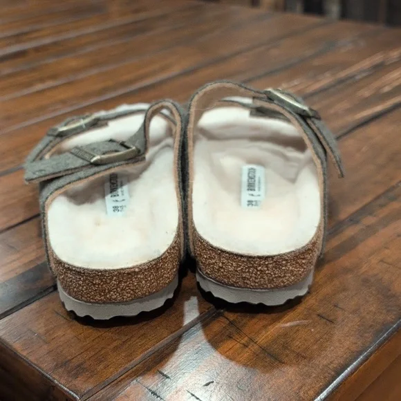 NWOT Birkenstock Arizona Wool Felt Khaki Sandal - Picture 6 of 10